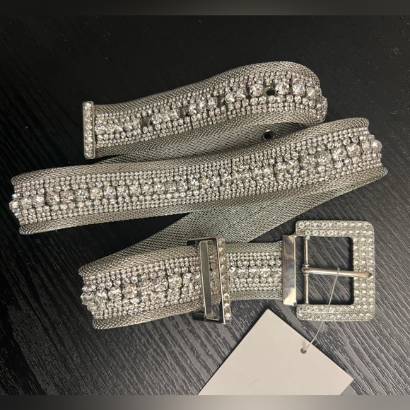 NEW Rhinestone silver belt, 80 - Picture 4 of 4